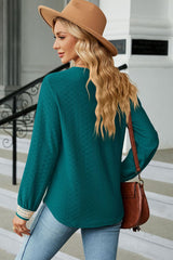 V-Neck Long Sleeve Blouse - Flyclothing LLC