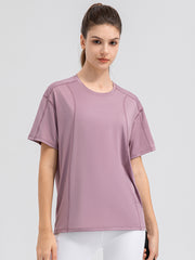 Round Neck Short Sleeve Active Top - Flyclothing LLC