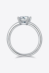 1 Carat Moissanite 925 Sterling Silver Solitaire Ring - Flyclothing LLC