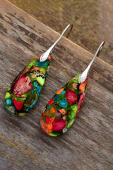 Handmade Teardrop Shape Natural Stone Dangle Earrings - Flyclothing LLC