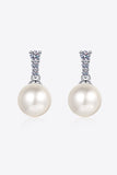 Moissanite Pearl Drop Earrings - Flyclothing LLC