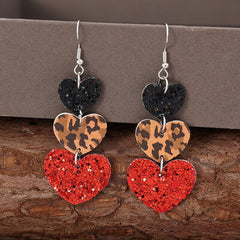 Heart Leather Drop Earrings - Flyclothing LLC