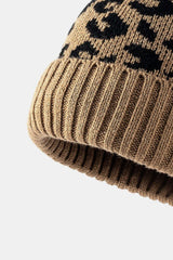 Leopard Pom-Pom Cuffed Beanie - Flyclothing LLC