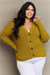 Zenana Kiss Me Tonight Full Size Button Down Cardigan in Chartreuse - Flyclothing LLC