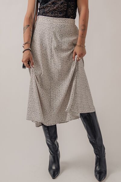 Speckle High Waist Midi Skirt - Flyclothing LLC