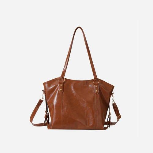 PU Leather Tote Bag - Trendsi