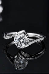 1 Carat Moissanite 925 Sterling Silver Twisted Ring - Flyclothing LLC