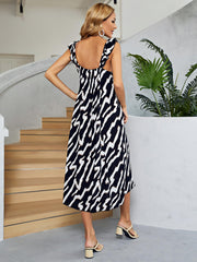 Two-Tone Low Back Midi Dress - Flyclothing LLC