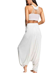 Tied Mid Waist Long Harem Pants - Flyclothing LLC