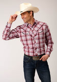 Roper Mens Long Sleeve Snap Red Plaid Western Shirt - Flyclothing LLC