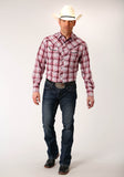 Roper Mens Long Sleeve Snap Red Plaid Western Shirt - Flyclothing LLC