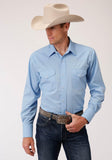 ROPER MENS LIGHT BLUE SOLID BROADCLOTH LONG SLEEVE SNAP WESTERN SHIRT - Flyclothing LLC