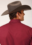 Roper Mens Long Sleeve Snap Solid Broadcloth Deepoly Rayonusset Western Shirt - Flyclothing LLC