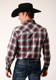 Roper Mens Long Sleeve Snap Red Black White Plaid Western Shirt - Flyclothing LLC