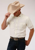 ROPER MENS CREAM SOLID BROADCLOTH SHORT SLEEVE SNAP WESTERN WESTERN - Flyclothing LLC