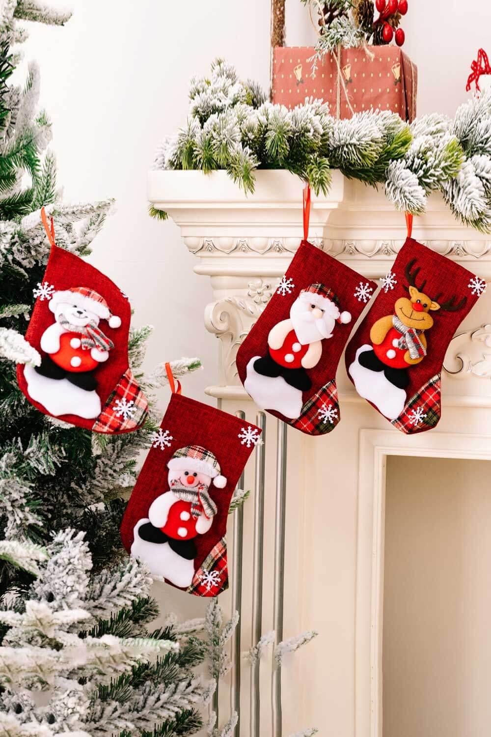 4-Pack Snowflake Christmas Stocking Hanging Widgets - Flyclothing LLC