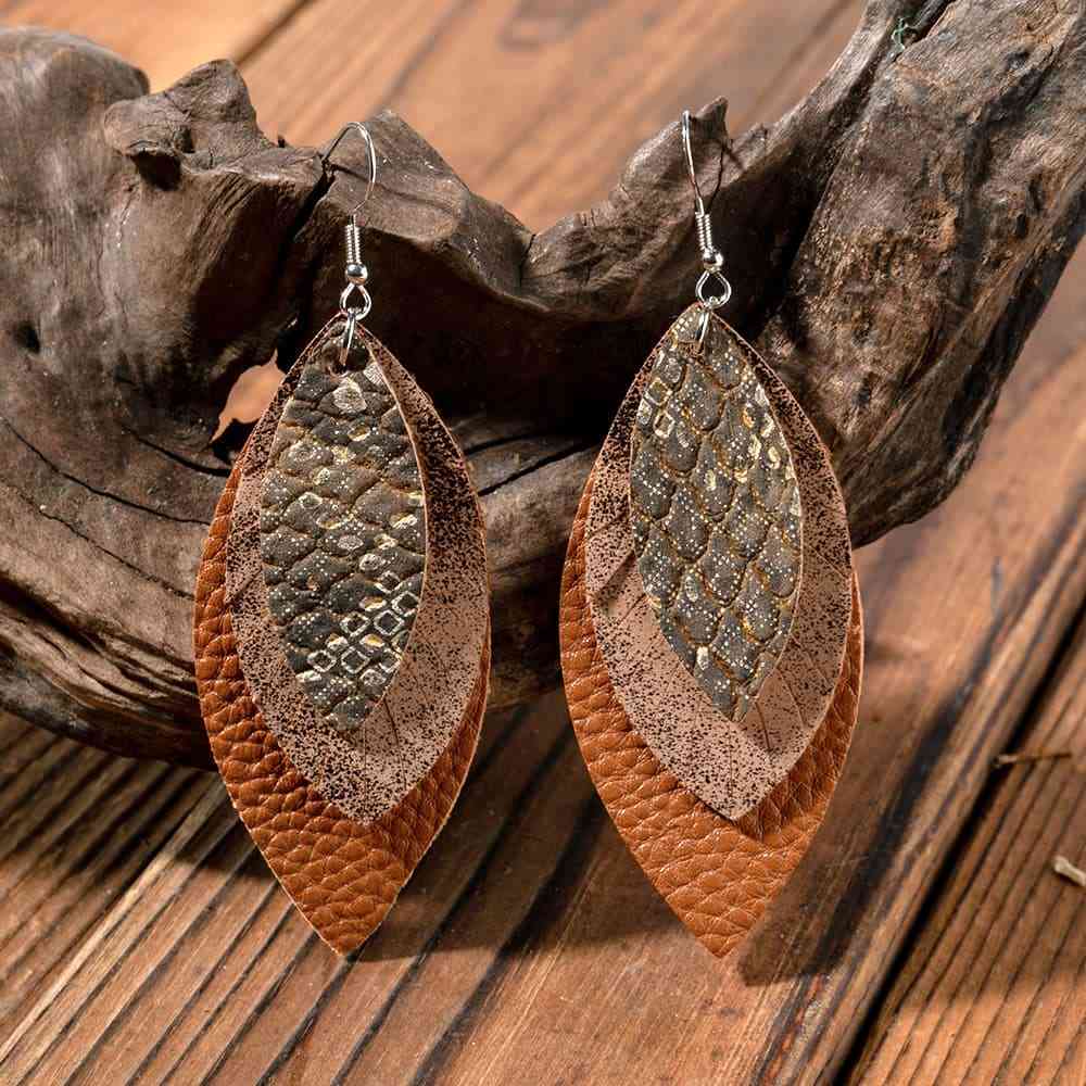 PU Leather Drop Earrings - Trendsi