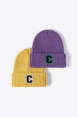 Letter C Patch Cuffed Beanie - Trendsi