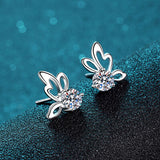 1 Carat Moissanite Butterfly Shape Earrings - Flyclothing LLC