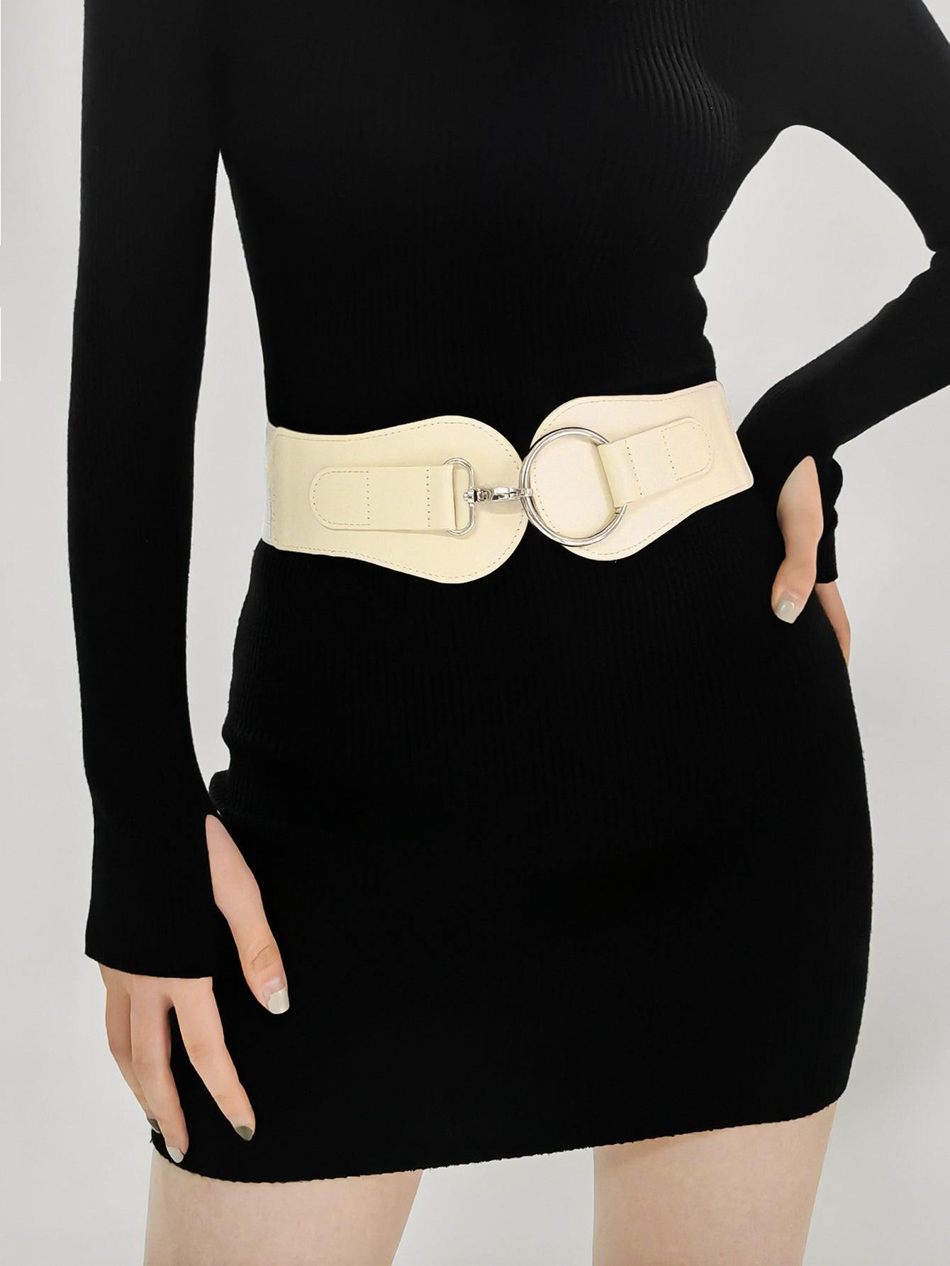 PU Elastic Wide Belt - Flyclothing LLC