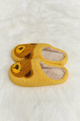 Melody Teddy Bear Print Plush Slide Slippers - Flyclothing LLC