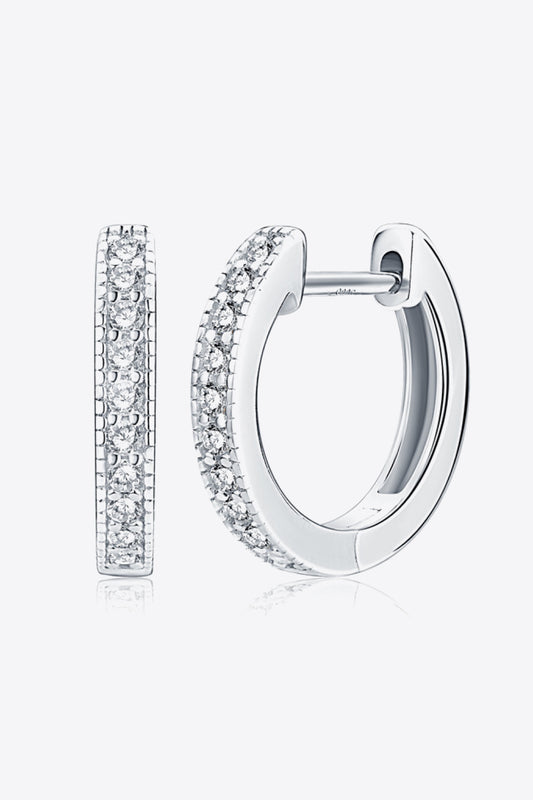 Inlaid Moissanite Hoop Earrings - Flyclothing LLC