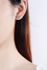 1 Carat Moissanite Geometric Stud Earrings - Flyclothing LLC