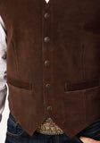 ROPER MENS BROWN SUEDE LEATHER VEST WITH WESTERN FRONT YOKES - Flyclothing LLC