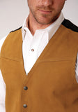 ROPER MENS COGNAC SUEDE LEATHER VEST - Flyclothing LLC