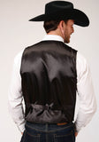 Roper Mens Black Suede Leather Vest With Buckle Tie Big Man Fit - Flyclothing LLC