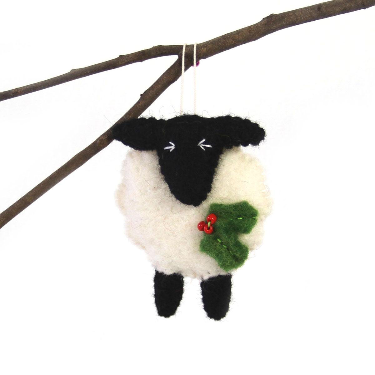 Hand Felted Christmas Ornament: Sheep - Global Groove (H) - Flyclothing LLC