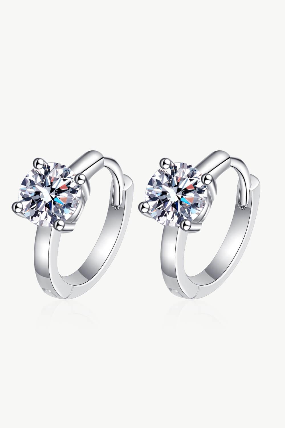 1 Carat Moissanite Huggie Earrings - Flyclothing LLC