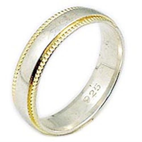 Alamode Gold+Rhodium 925 Sterling Silver Ring with No Stone in No Stone - Flyclothing LLC