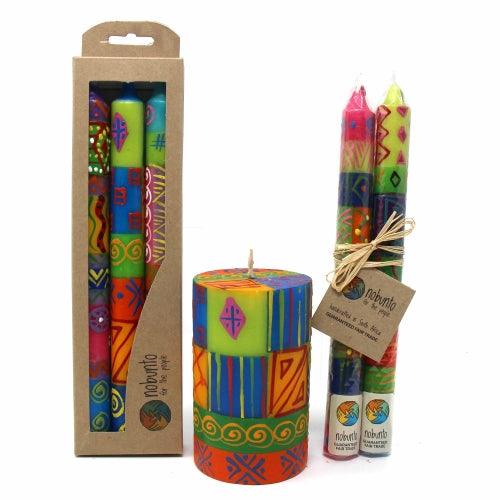 Hand-Painted Dinner Candles, Pair (Shahida Design) - Flyclothing LLC