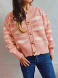 Color Block Button Front Cardigan - Flyclothing LLC