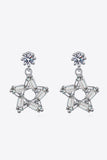 925 Sterling Silver Inlaid Moissanite Star Earrings - Trendsi