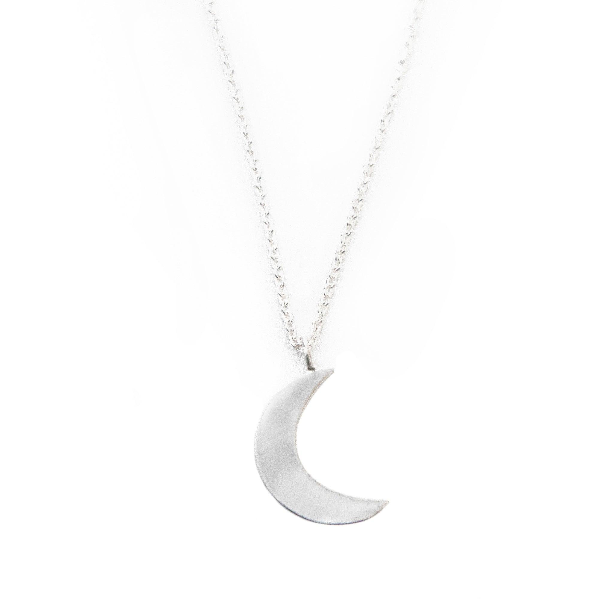 Silverpolished Crescent Moon Necklace - Flyclothing LLC