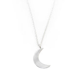 Silverpolished Crescent Moon Necklace - Flyclothing LLC