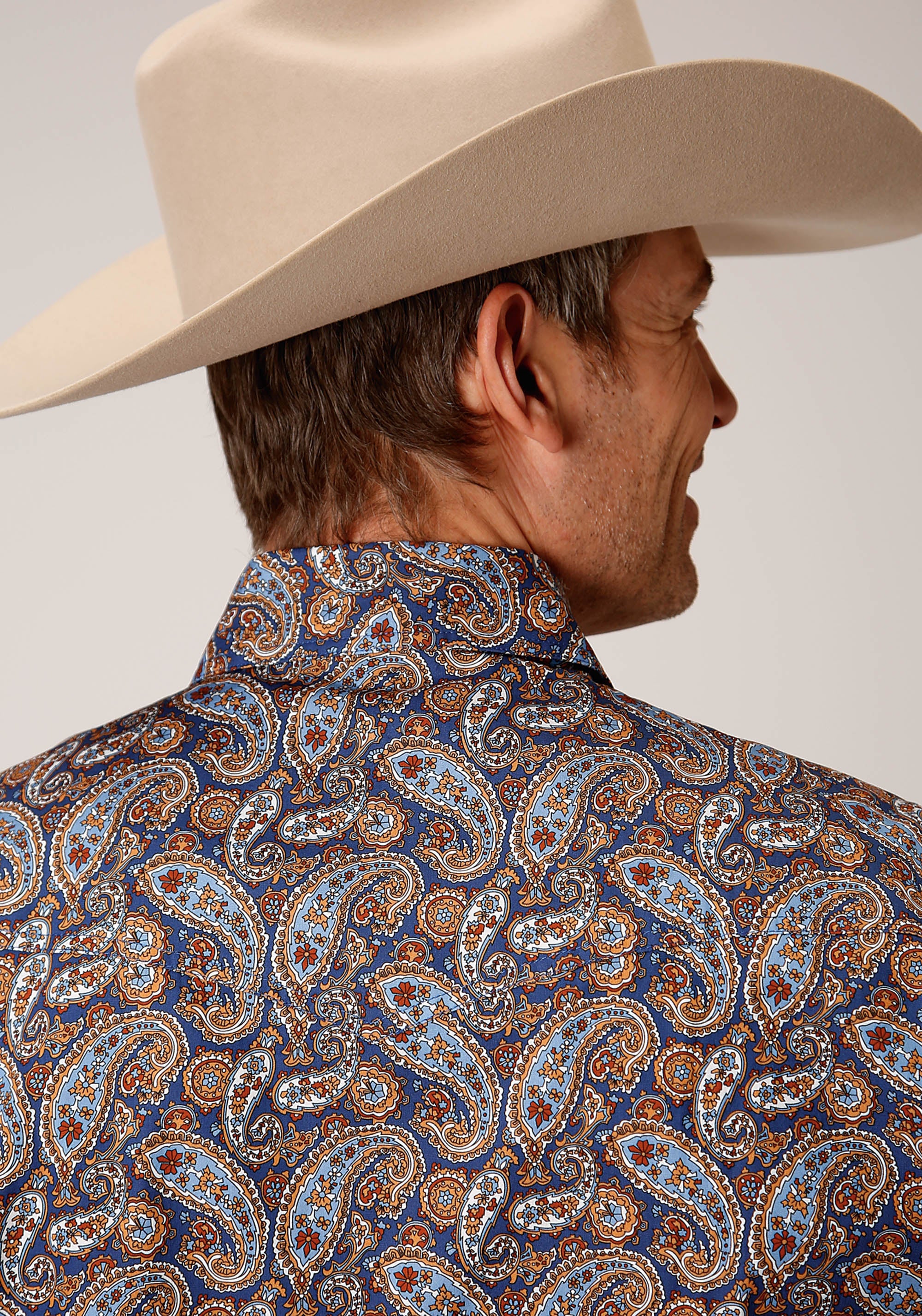 Roper Mens Long Sleeve Snap Country Paisley Western Shirt - Flyclothing LLC