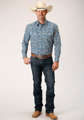 Roper Mens Long Sleeve Snap Amarillo Paisley Western Shirt - Flyclothing LLC