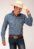 Roper Mens Long Sleeve Snap Amarillo Paisley Western Shirt