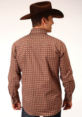 Roper Mens Long Sleeve Snap Cinnamon Foulard Western Shirt - Flyclothing LLC