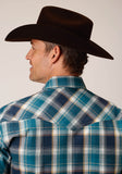 Roper Mens Long Sleeve Snap Blueberry Plaid Western Shirt - Flyclothing LLC