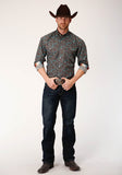 Roper Mens Long Sleeve Button Canyon Paisley Western Shirt - Flyclothing LLC