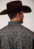 Roper Mens Long Sleeve Button Canyon Paisley Western Shirt - Flyclothing LLC