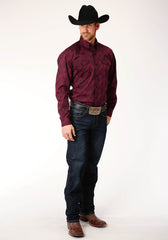 Roper Mens Long Sleeve Button Oakleaf Paisley Western Shirt - Flyclothing LLC