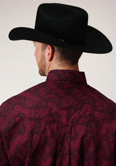 Roper Mens Long Sleeve Button Oakleaf Paisley Western Shirt - Flyclothing LLC