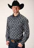 Roper Mens Long Sleeve Button Starry Night Paisley Western Shirt