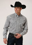 Roper Mens Long Sleeve Button Line Paisley Western Shirt