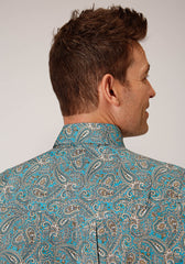 Roper Mens Long Sleeve Button Saddle Paisley Western Shirt - Flyclothing LLC